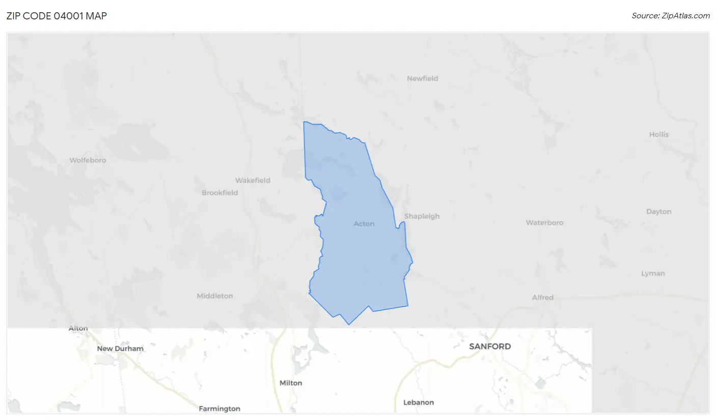 Zip Code 04001 Map