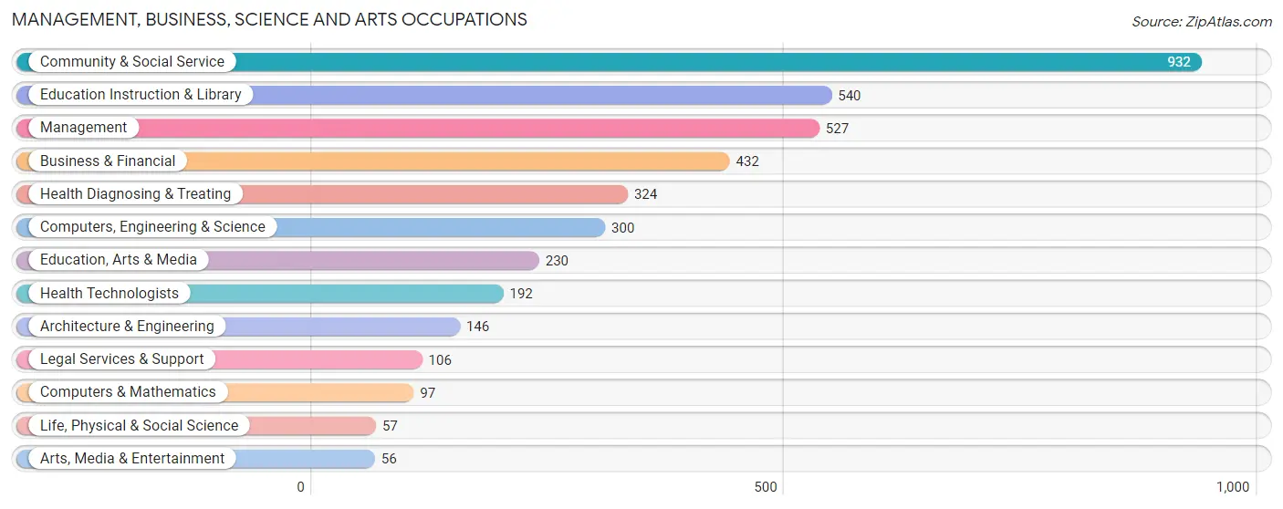 Management, Business, Science and Arts Occupations in Zip Code 04073