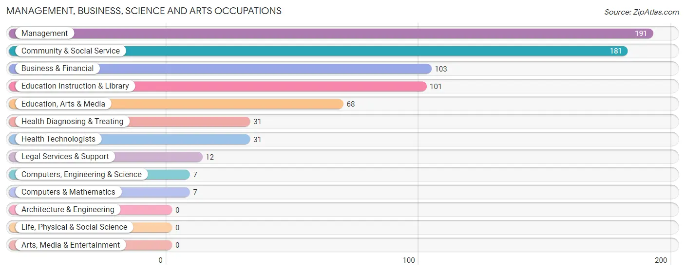 Management, Business, Science and Arts Occupations in Zip Code 04085