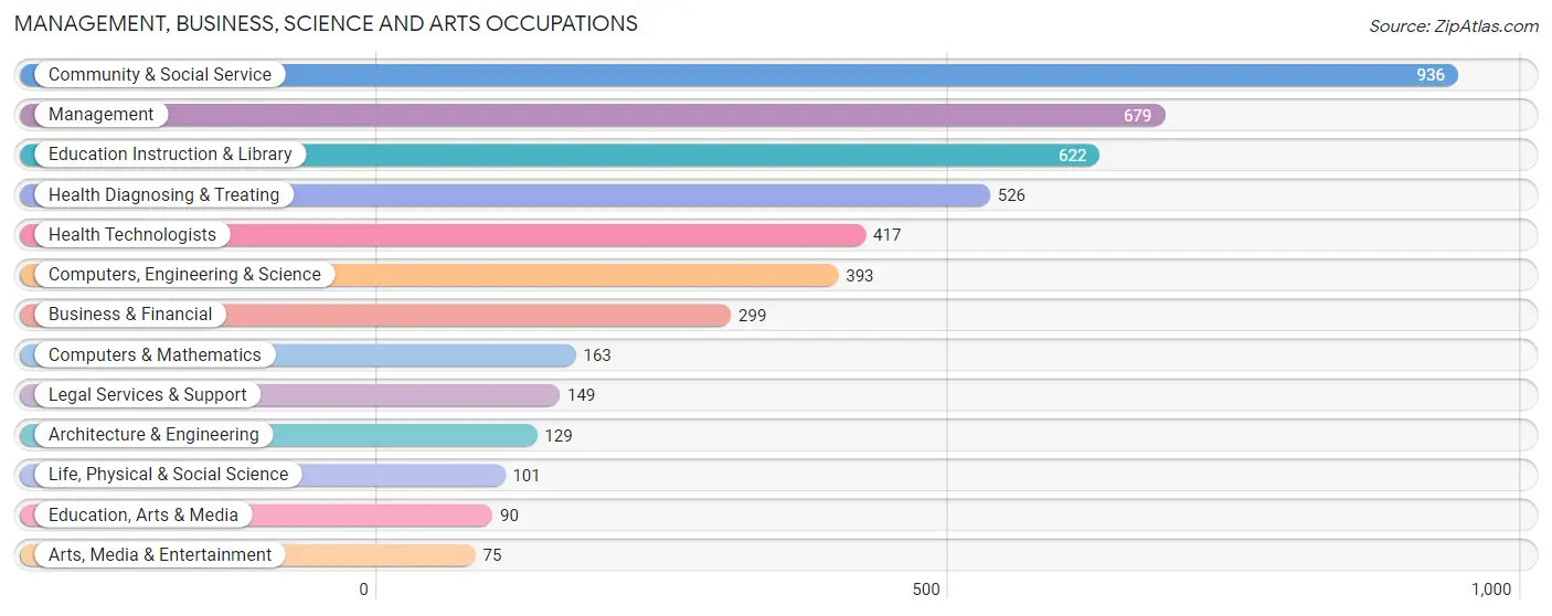 Management, Business, Science and Arts Occupations in Zip Code 04096