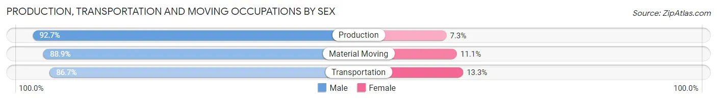 Production, Transportation and Moving Occupations by Sex in Zip Code 04219