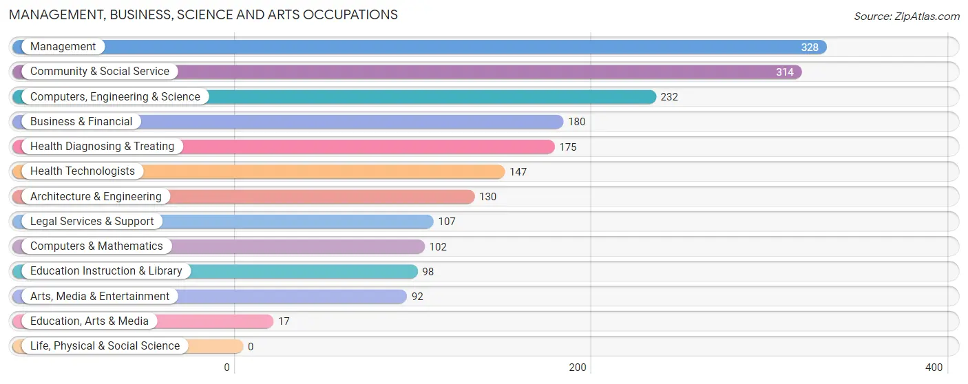 Management, Business, Science and Arts Occupations in Zip Code 04280