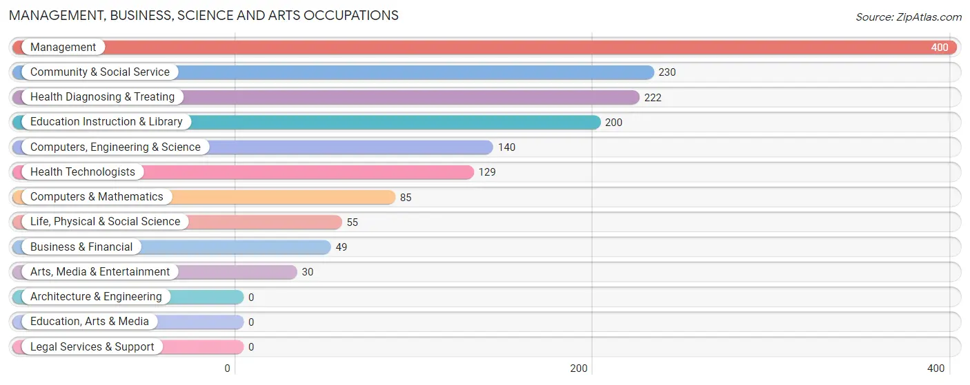 Management, Business, Science and Arts Occupations in Zip Code 04282