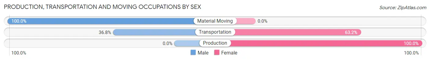 Production, Transportation and Moving Occupations by Sex in Zip Code 04344