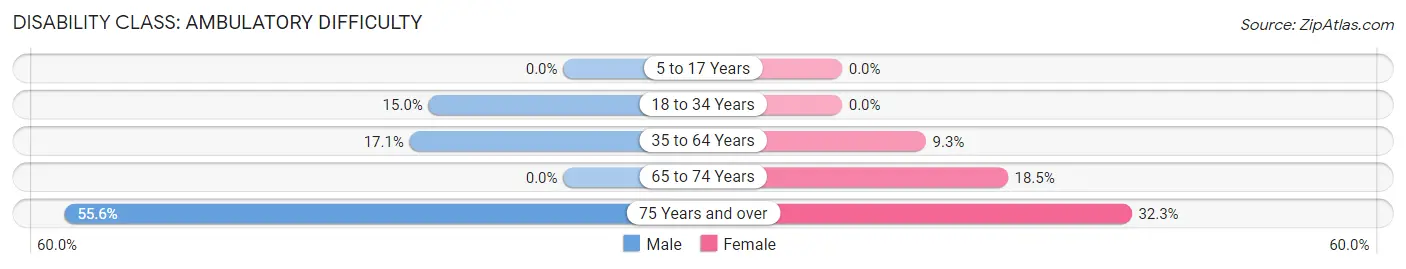 Disability in Zip Code 04449: <span>Ambulatory Difficulty</span>