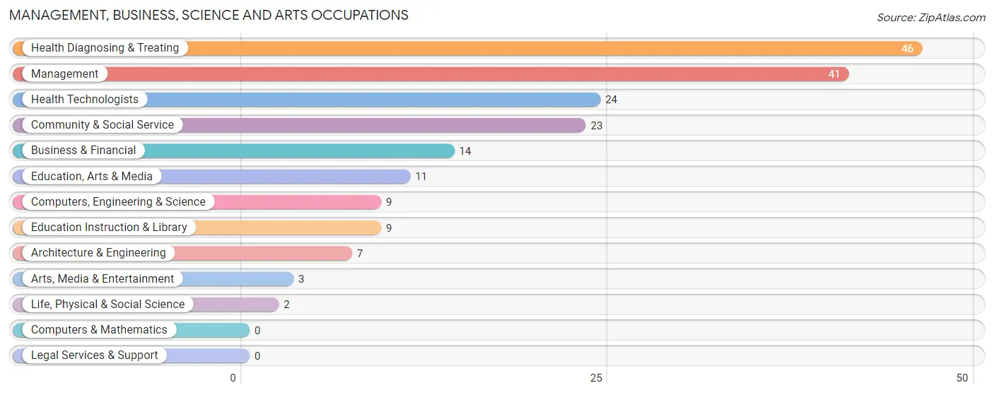 Management, Business, Science and Arts Occupations in Zip Code 04449