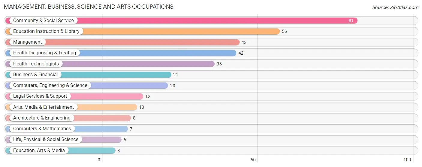 Management, Business, Science and Arts Occupations in Zip Code 04450