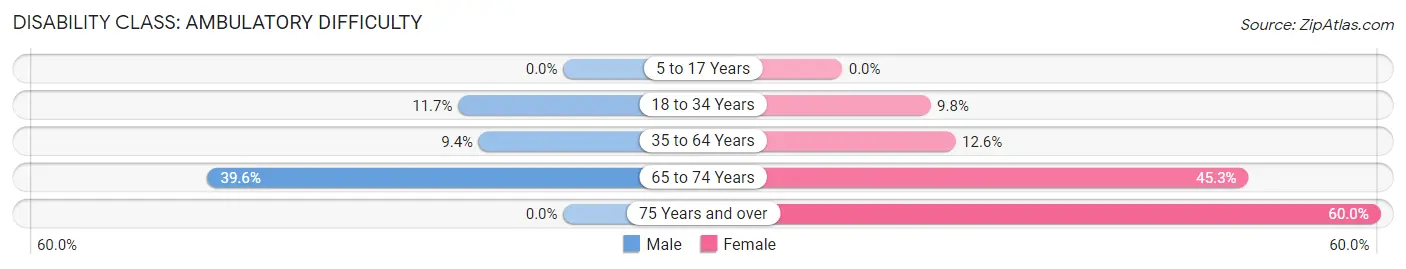 Disability in Zip Code 04453: <span>Ambulatory Difficulty</span>