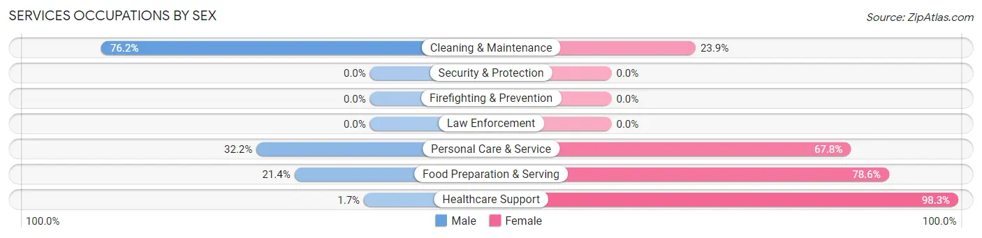 Services Occupations by Sex in Zip Code 04473