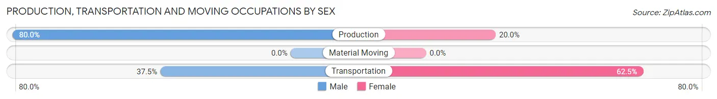 Production, Transportation and Moving Occupations by Sex in Zip Code 04646