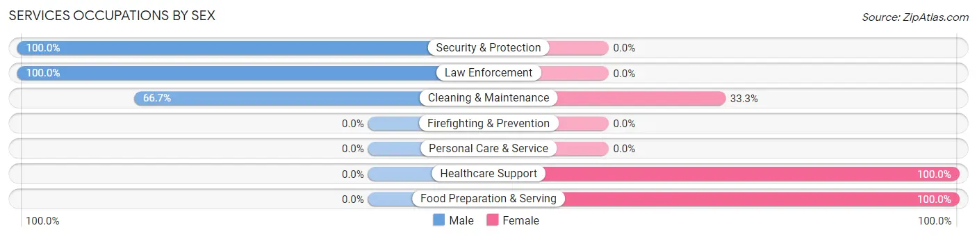 Services Occupations by Sex in Zip Code 04735