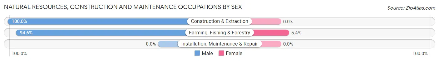 Natural Resources, Construction and Maintenance Occupations by Sex in Zip Code 04758