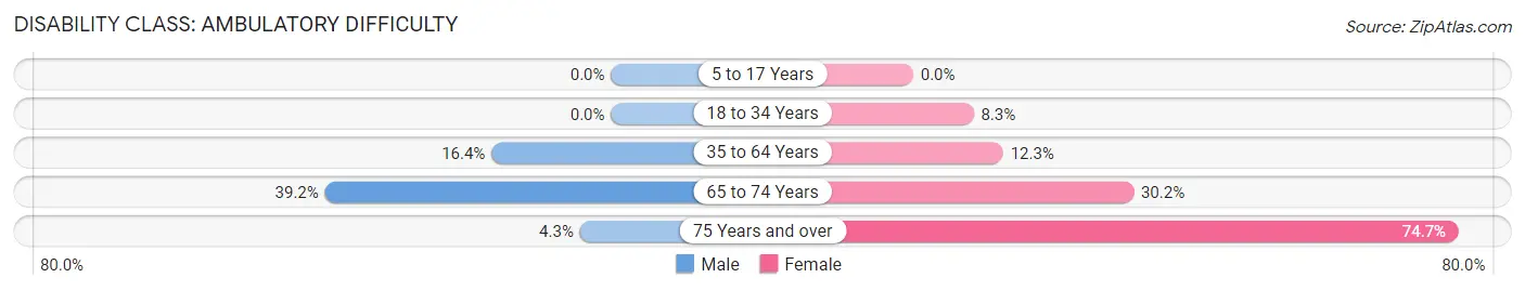 Disability in Zip Code 04953: <span>Ambulatory Difficulty</span>
