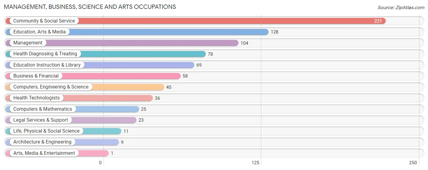 Management, Business, Science and Arts Occupations in Zip Code 04953