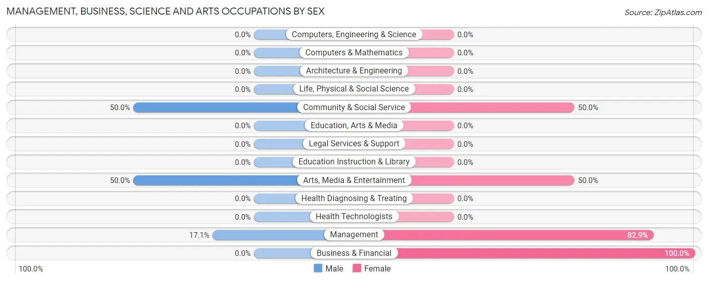 Management, Business, Science and Arts Occupations by Sex in Zip Code 04985