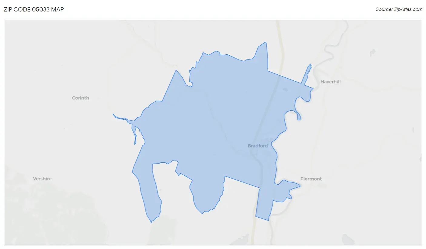 Zip Code 05033 Map