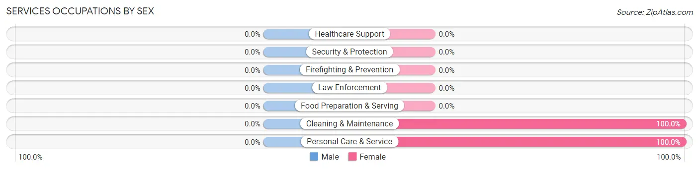 Services Occupations by Sex in Zip Code 05056