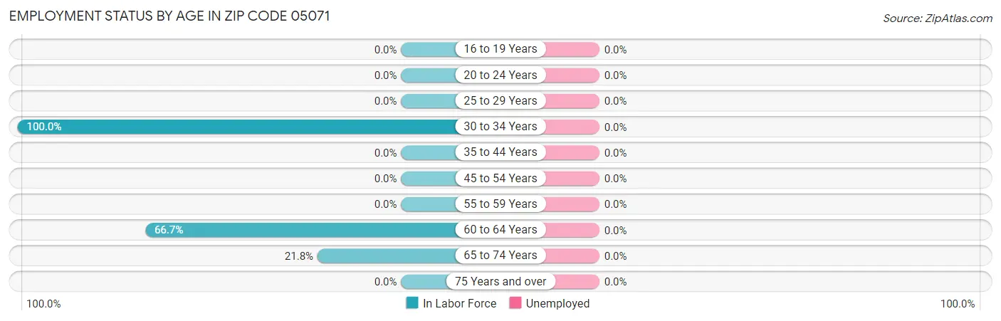 Employment Status by Age in Zip Code 05071