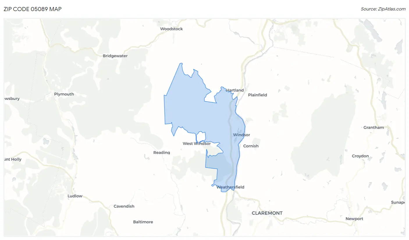 Zip Code 05089 Map