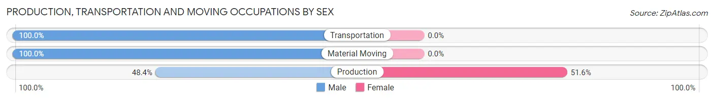 Production, Transportation and Moving Occupations by Sex in Zip Code 05091
