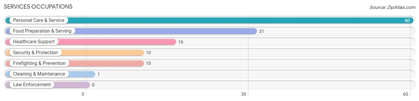 Services Occupations in Zip Code 05151