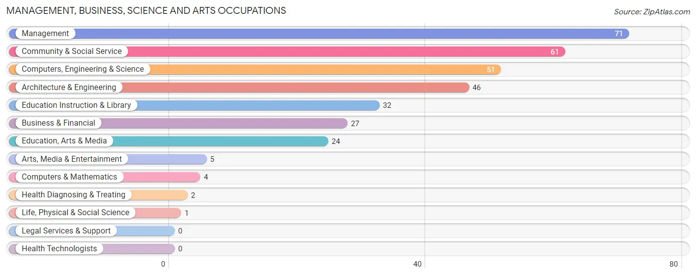 Management, Business, Science and Arts Occupations in Zip Code 05158