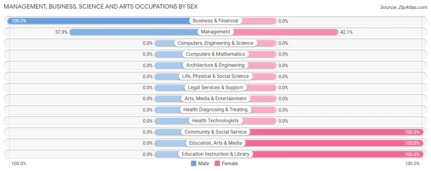 Management, Business, Science and Arts Occupations by Sex in Zip Code 05341
