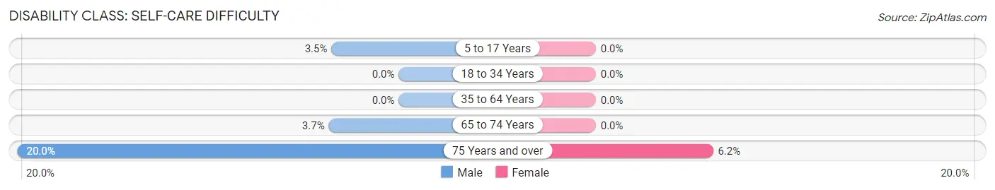 Disability in Zip Code 05343: <span>Self-Care Difficulty</span>