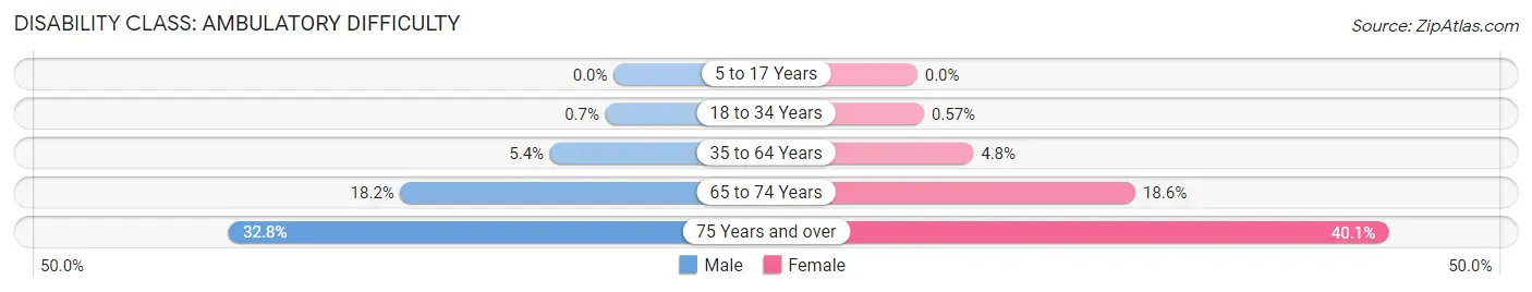 Disability in Zip Code 05401: <span>Ambulatory Difficulty</span>