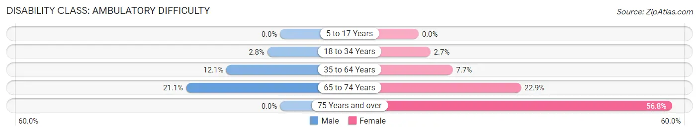 Disability in Zip Code 05404: <span>Ambulatory Difficulty</span>