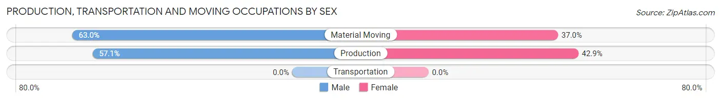Production, Transportation and Moving Occupations by Sex in Zip Code 05441