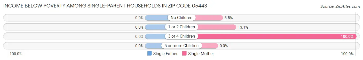 Income Below Poverty Among Single-Parent Households in Zip Code 05443