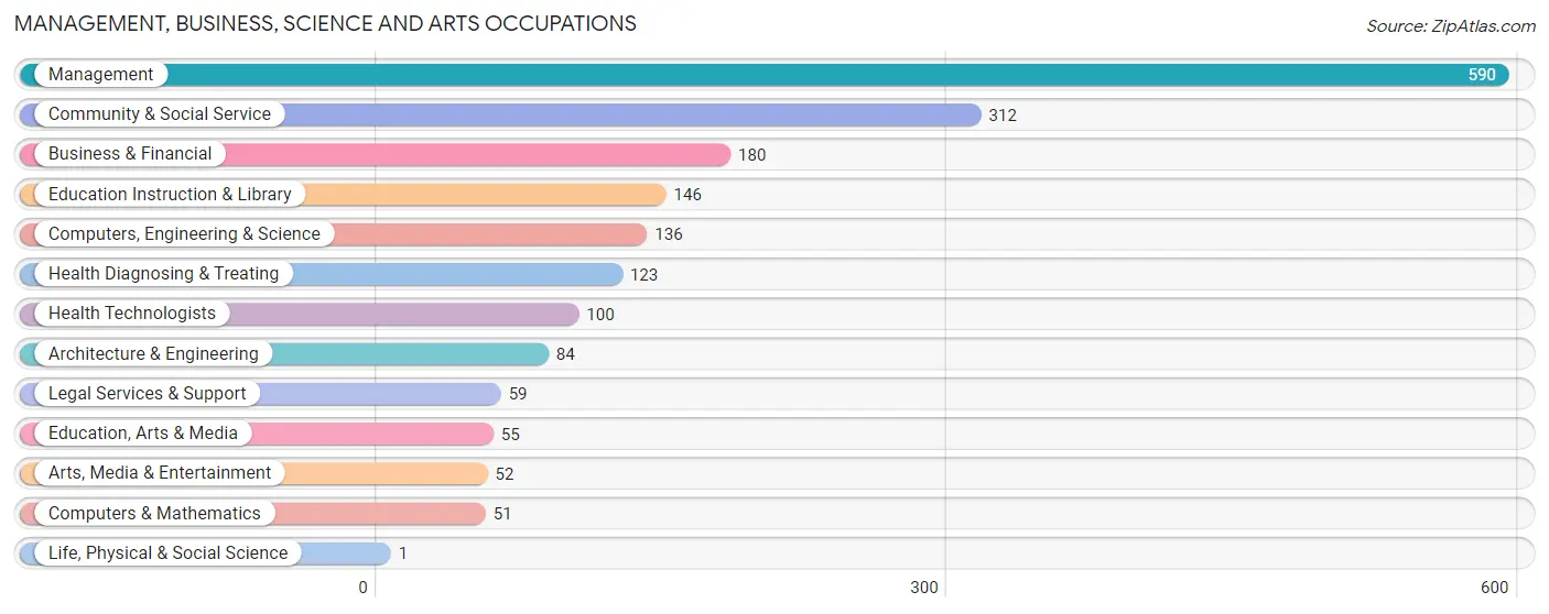 Management, Business, Science and Arts Occupations in Zip Code 05445