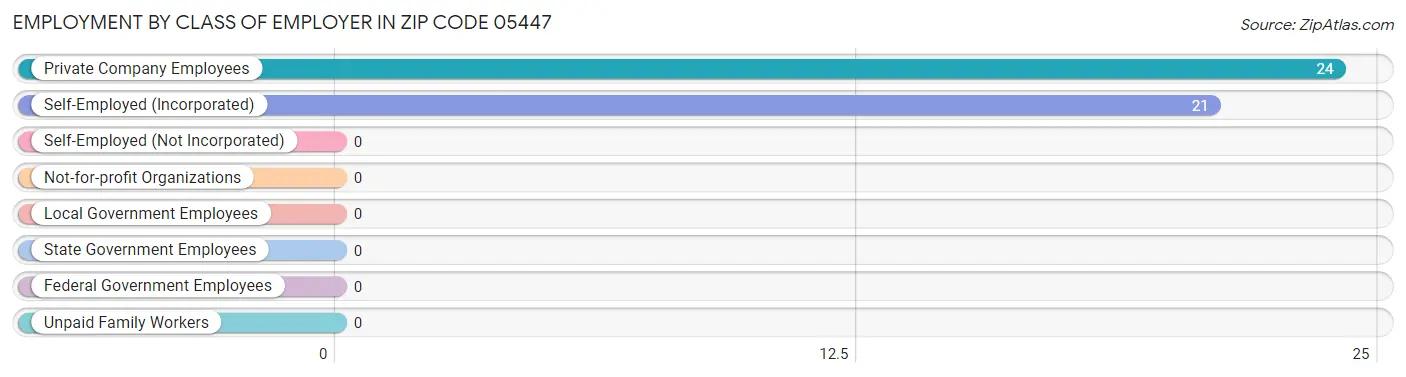 Employment by Class of Employer in Zip Code 05447