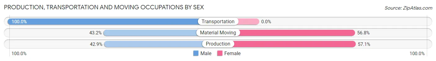 Production, Transportation and Moving Occupations by Sex in Zip Code 05477