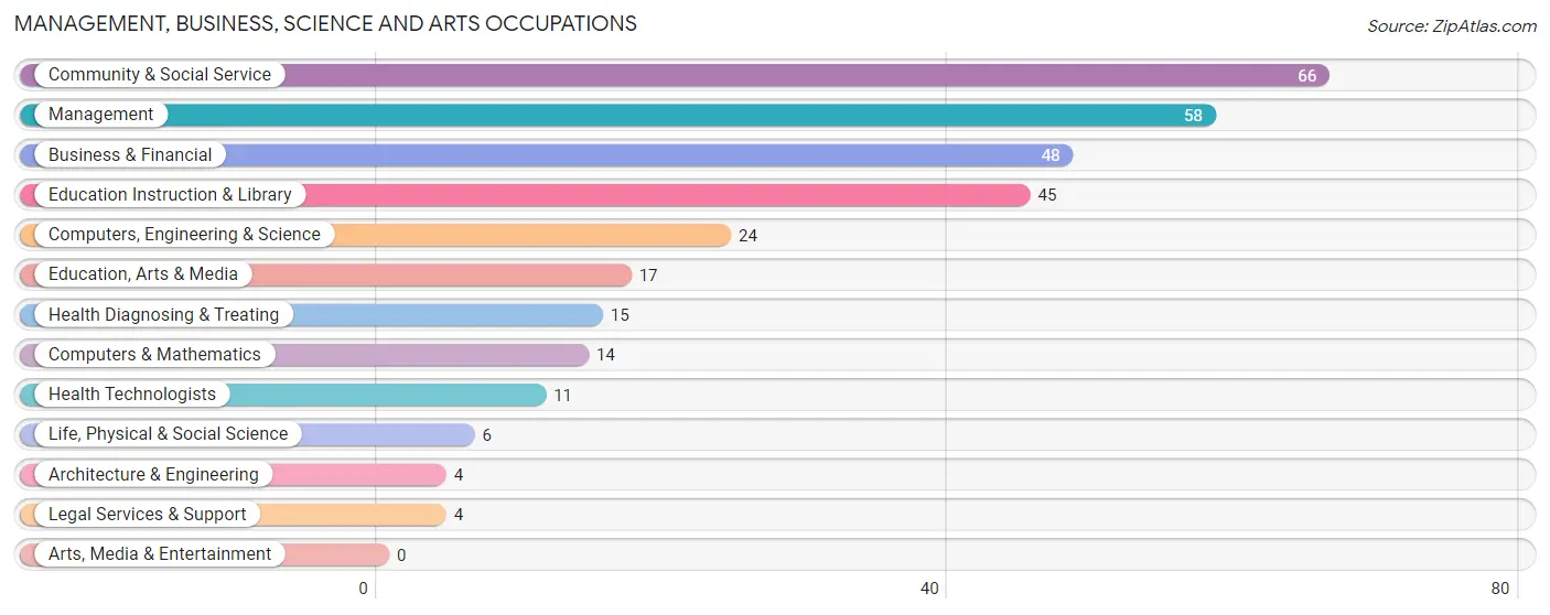 Management, Business, Science and Arts Occupations in Zip Code 05483