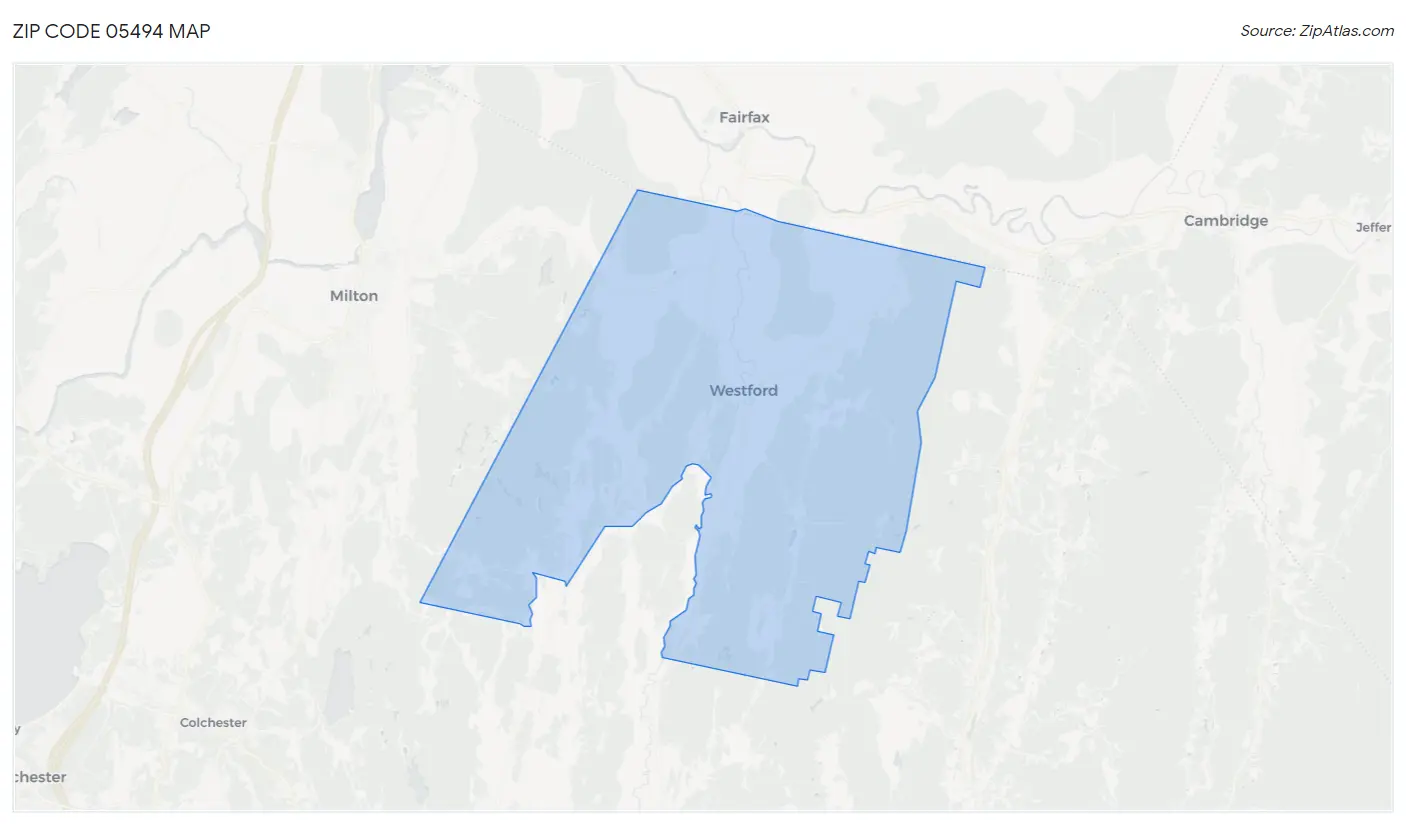 Zip Code 05494 Map