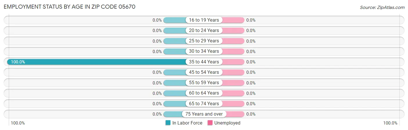 Employment Status by Age in Zip Code 05670