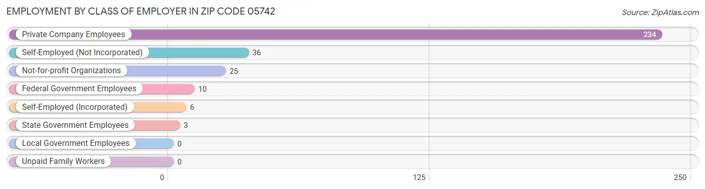 Employment by Class of Employer in Zip Code 05742