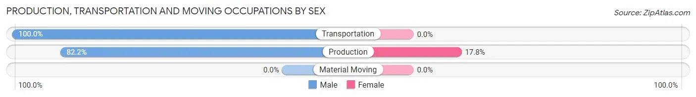 Production, Transportation and Moving Occupations by Sex in Zip Code 05742