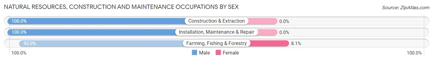 Natural Resources, Construction and Maintenance Occupations by Sex in Zip Code 05778