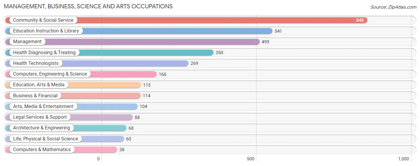 Management, Business, Science and Arts Occupations in Zip Code 05819