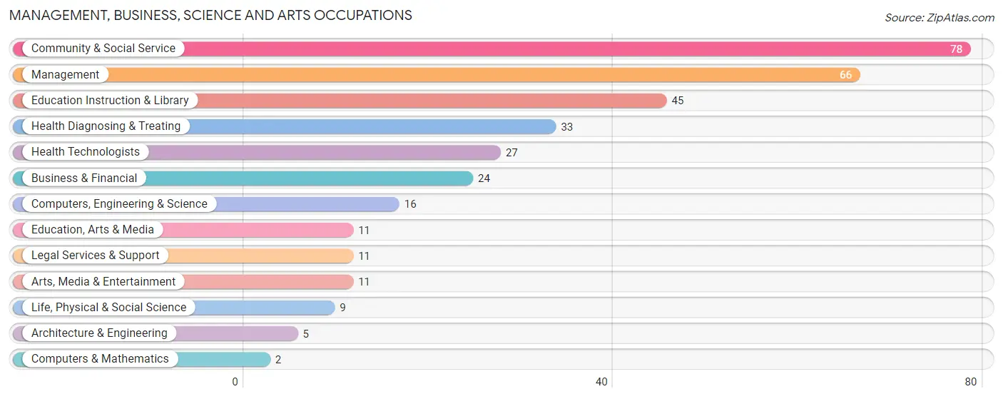 Management, Business, Science and Arts Occupations in Zip Code 05821