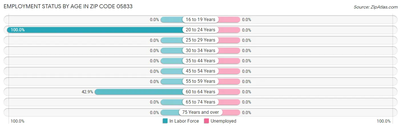 Employment Status by Age in Zip Code 05833