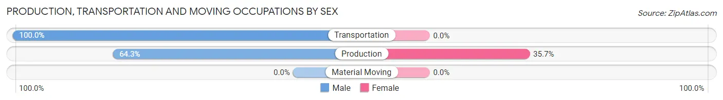 Production, Transportation and Moving Occupations by Sex in Zip Code 05841