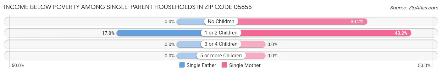 Income Below Poverty Among Single-Parent Households in Zip Code 05855