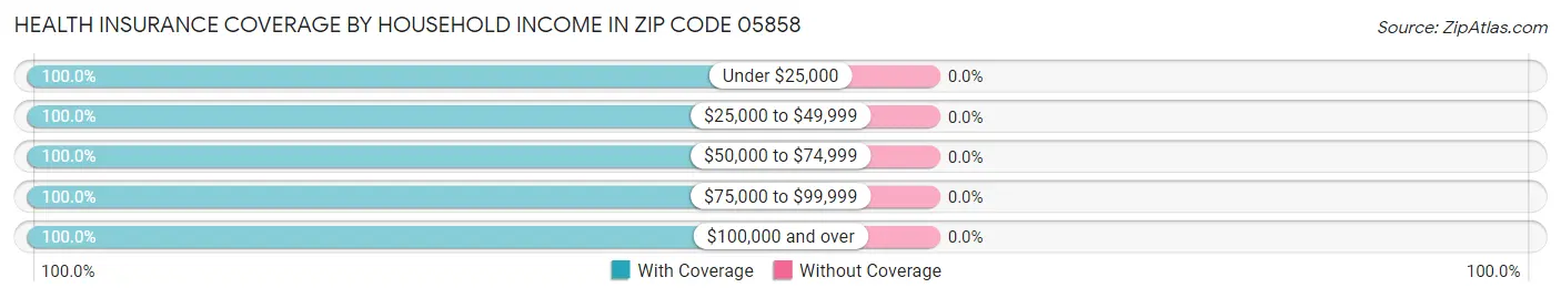 Health Insurance Coverage by Household Income in Zip Code 05858