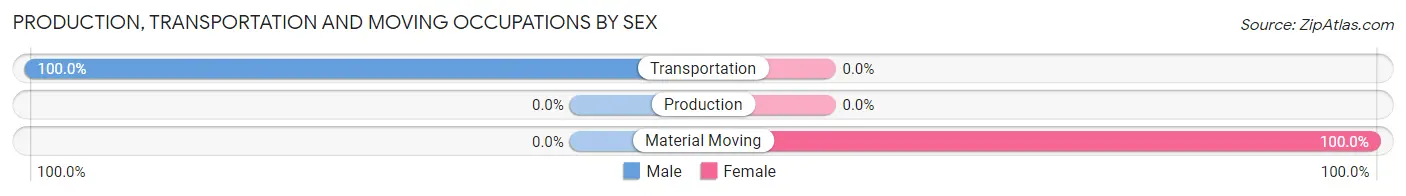 Production, Transportation and Moving Occupations by Sex in Zip Code 05858