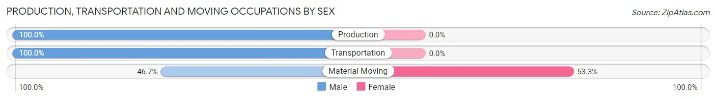 Production, Transportation and Moving Occupations by Sex in Zip Code 05867