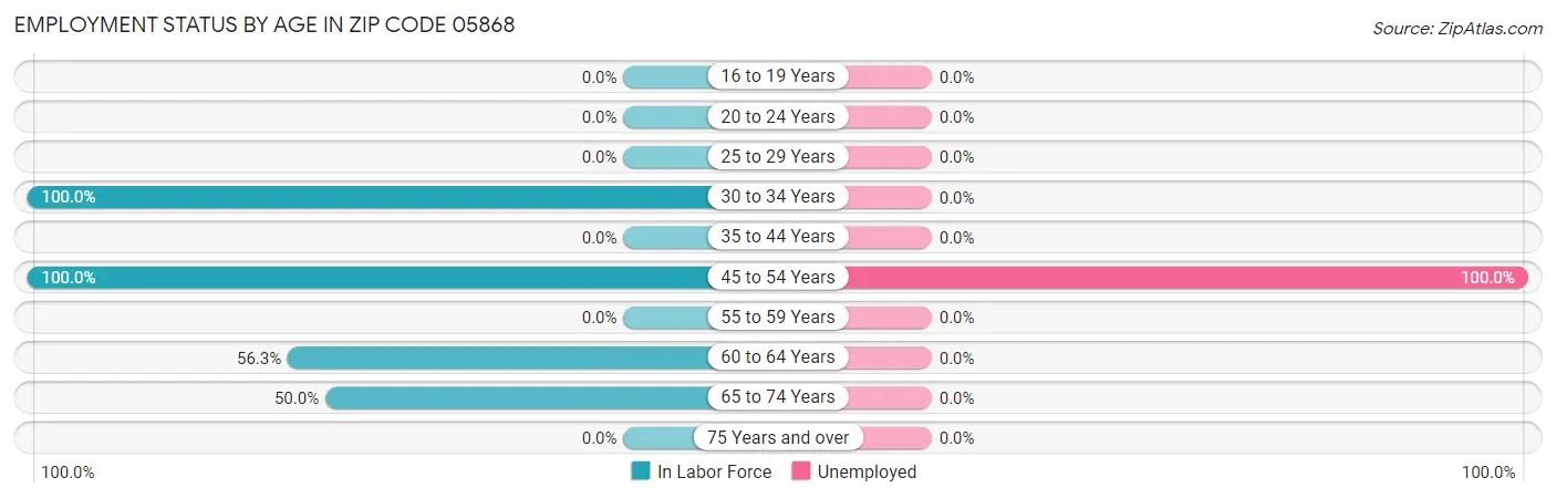 Employment Status by Age in Zip Code 05868